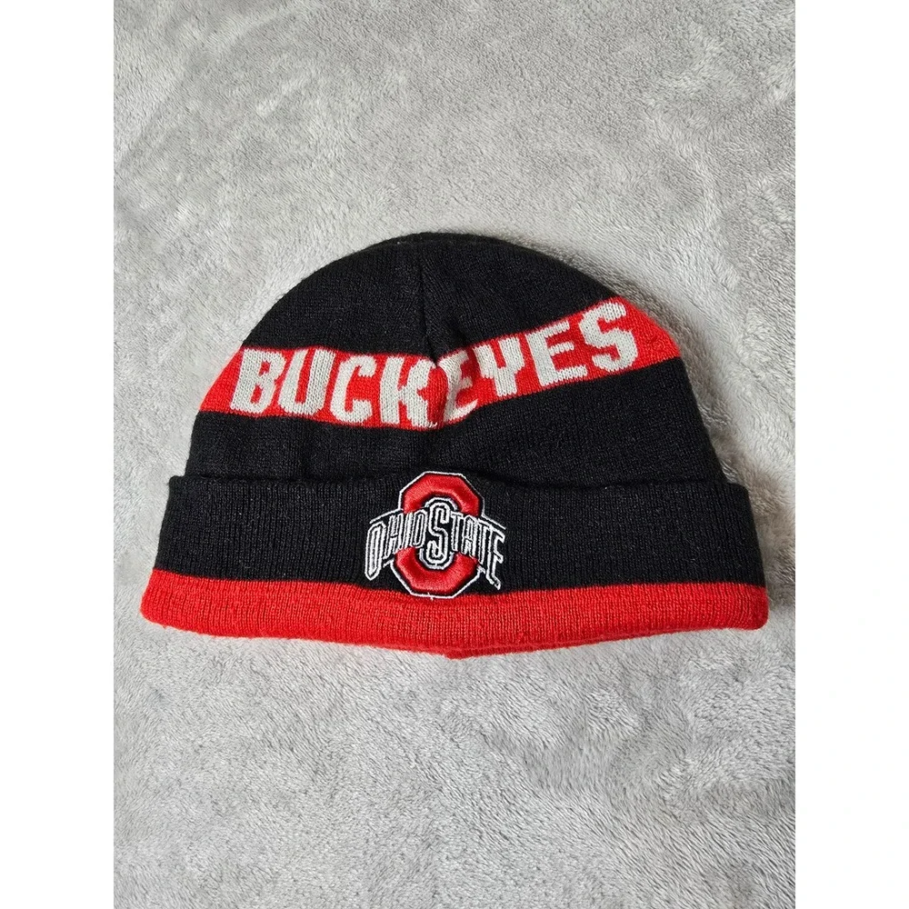 Ohio State Buckeyes Beanie Hat Cap Youth Kids Black Red‎ Football NCAA
